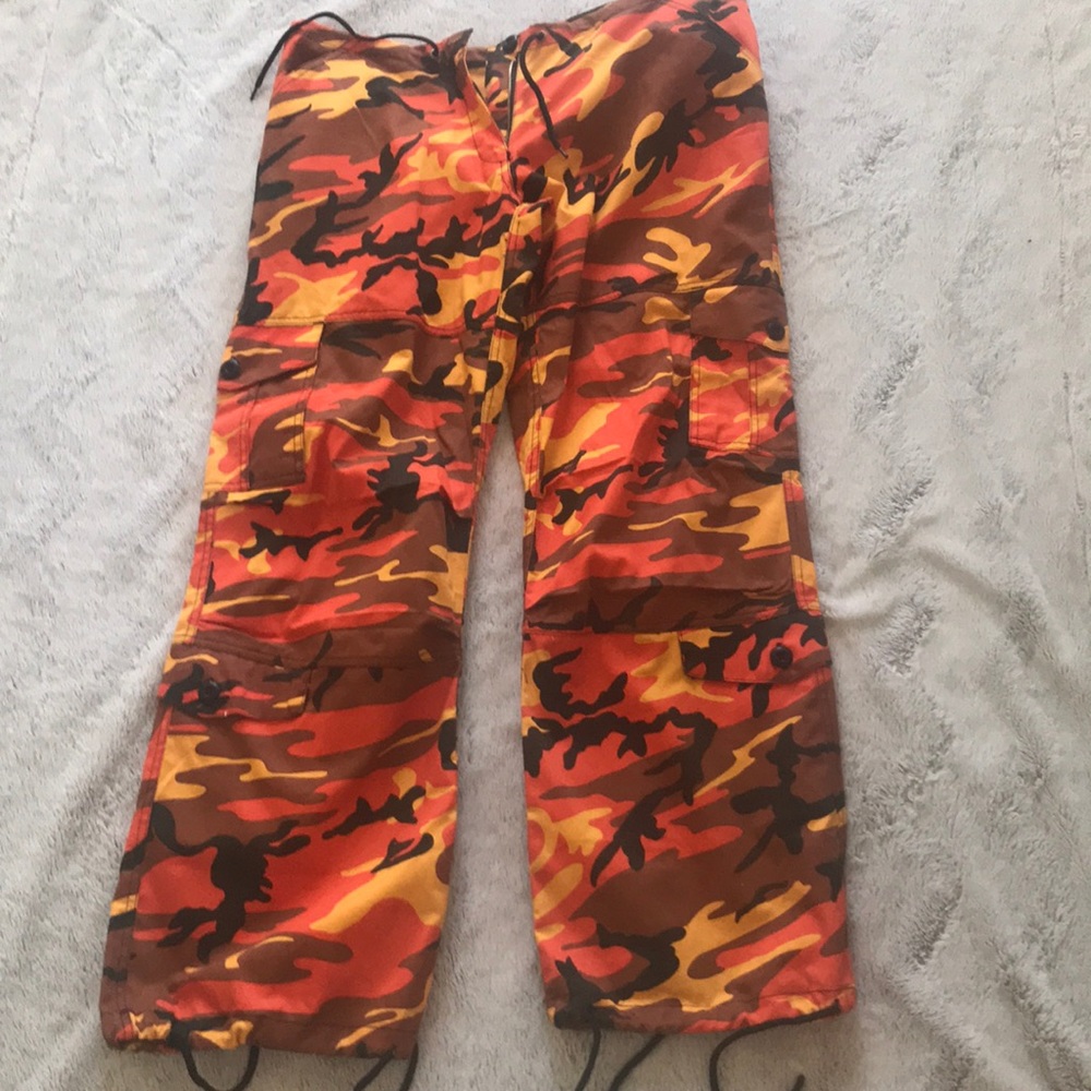 orange camo pants